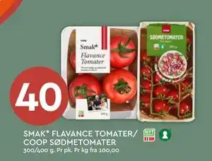 Coop Mega SMAK* FLAVANCE TOMATER/ COOP SØDMETOMATER tilbud