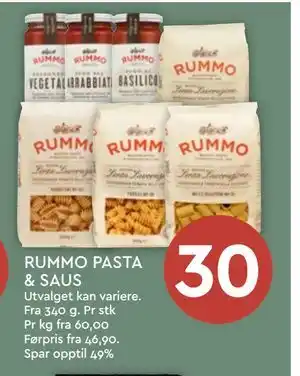 Coop Mega RUMMO PASTA & SAUS tilbud