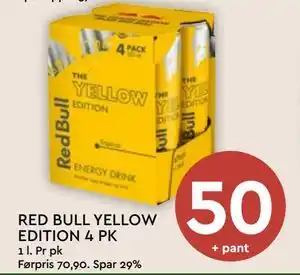Coop Mega RED BULL YELLOW EDITION 4 PK tilbud