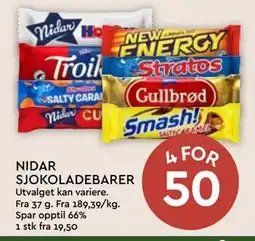 Coop Mega NIDAR SJOKOLADEBARER tilbud