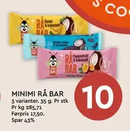 Coop Mega MINIMI RÅ BAR tilbud