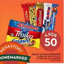 Coop Mega NIDAR SJOKOLADEBARER tilbud