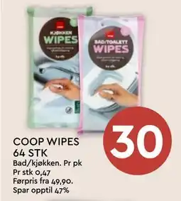 Coop Mega COOP WIPES 64 STK tilbud