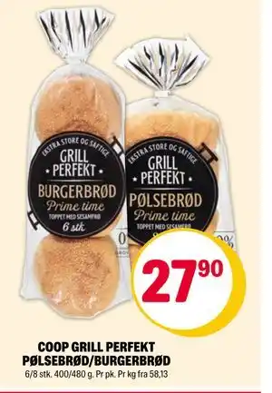 Coop Extra COOP GRILL PERFEKT PØLSEBRØD/BURGERBRØD tilbud