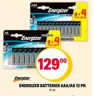 Coop Extra ENERGIZER BATTERIER AAA/AA 12 PK tilbud