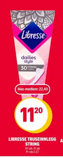 Coop Extra LIBRESSE TRUSEINNLEGG STRING tilbud