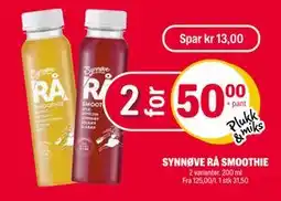 Coop Extra SYNNØVE RÅ SMOOTHIE tilbud
