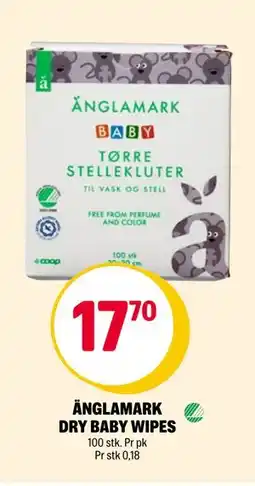 Coop Extra ÄNGLAMARK DRY BABY WIPES tilbud