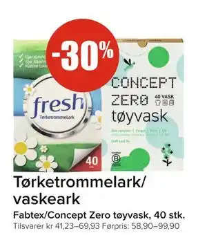 Spar Tørketrommelark/ vaskeark tilbud