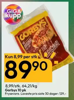Gigaboks Gorbys 10 pk tilbud