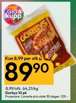 Gigaboks Gorbys 10 pk tilbud