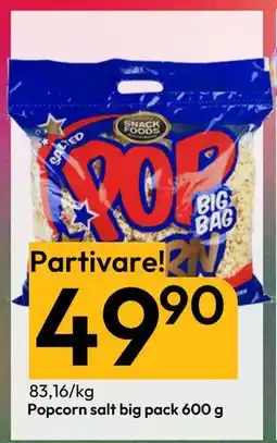 Gigaboks Popcorn salt big pack 600 g tilbud