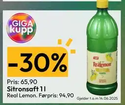 Gigaboks Sitronsaft 1 l tilbud