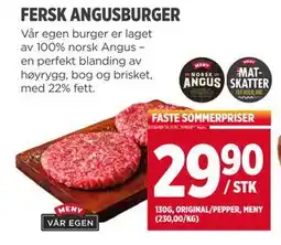 Meny FERSK ANGUSBURGER tilbud