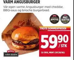 Meny VARM ANGUSBURGER tilbud