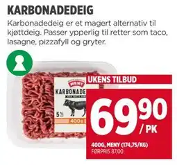 Meny KARBONADEDEIG tilbud