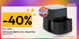 Gigaboks Airfryer XL Bistro 7,2 L. Green Pan tilbud