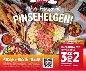 Meny JACOBS UTVALGTE PLUKK & MIKS tilbud