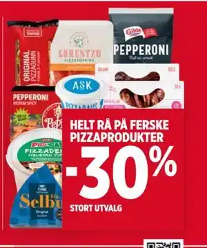 Meny HELT RÅ PÅ FERSKE PIZZAPRODUKTER tilbud