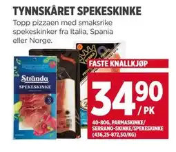 Meny TYNNSKÅRET SPEKESKINKE tilbud