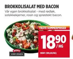 Meny BROKKOLISALAT MED BACON tilbud