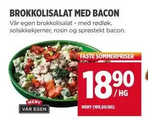 Meny BROKKOLISALAT MED BACON tilbud