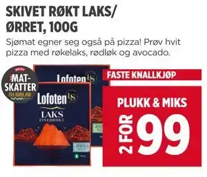 Meny SKIVET RØKT LAKS/ ØRRET, 100G tilbud