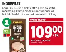 Meny INDREFILET tilbud
