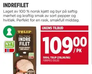 Meny INDREFILET tilbud