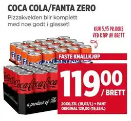 Meny COCA COLA/FANTA ZERO tilbud
