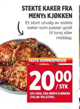 Meny STEKTE KAKER FRA MENYs KJØKKEN tilbud