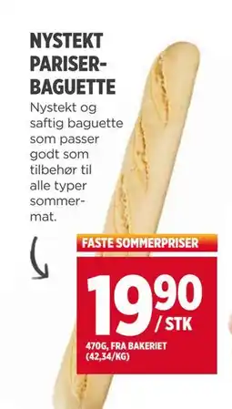 Meny NYSTEKT PARISERBAGUETTE tilbud