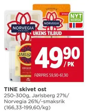 Meny TINE skivet ost tilbud