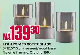 Europris LED-LYS MED SOTET GLASS tilbud