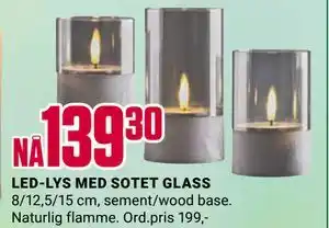 Europris LED-LYS MED SOTET GLASS tilbud