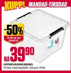 Europris OPPBEVARINGSBOKS tilbud