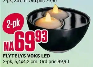 Europris FLYTELYS VOKS LED tilbud
