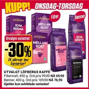 Europris UTVALGT LÖFBERGS KAFFE tilbud