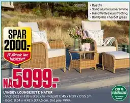 Europris LYNGBY LOUNGESETT, NATUR tilbud