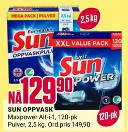 Europris SUN OPPVASK tilbud