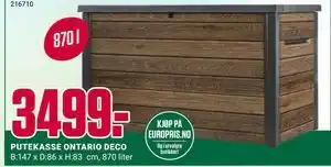 Europris PUTEKASSE ONTARIO DECO tilbud