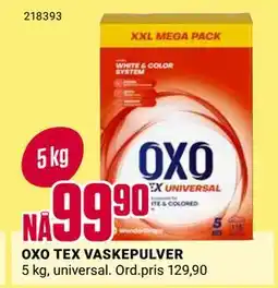 Europris OXO TEX VASKEPULVER tilbud