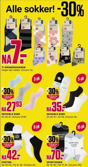 Europris ALLE SOKKER! tilbud