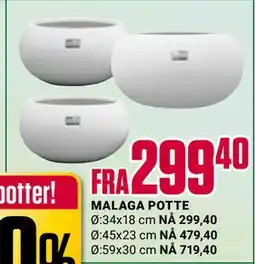 Europris MALAGA POTTE tilbud