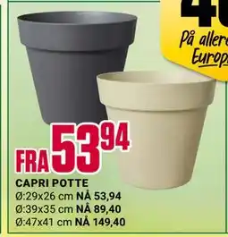 Europris CAPRI POTTE tilbud