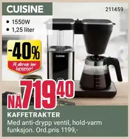 Europris KAFFETRAKTER tilbud