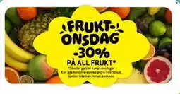 Bunnpris Frukt Onsdag -30% på all frukt tilbud