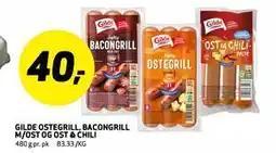 Bunnpris GILDE OSTEGRILL, BACONGRILL M/OST OG OST la CHILI tilbud