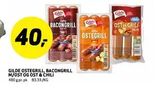 Bunnpris GILDE OSTEGRILL, BACONGRILL M/OST OG OST la CHILI tilbud