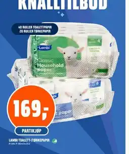 Coop Obs LAMBI TOALETT-/TØRKEPAPIR tilbud